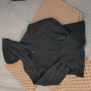 Long sleeve shirt with hoodie, boys size 7 dark gray